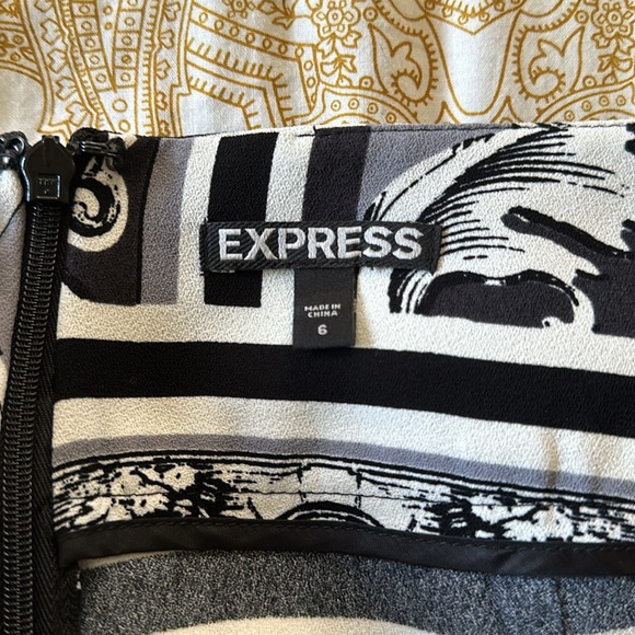 Women’s black and white patterned skort, size 6, Express - Picture 4 of 4
